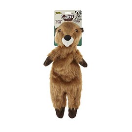 Pet Love Furzz Plush Dog Toy with Squeaker - Beaver, Large (48cm long), L
