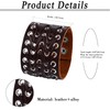 OIDEA Men's Leather Bracelet Set Punk Rock Style 4.1 cm