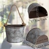 XONOR 4Pcs Galvanized Metal Hanging Wall Planter, Rustic Wall Flower