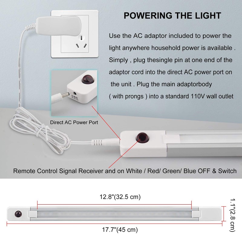 LUXSWAY Plug in Color Changing Led Bar Light,Led RGB Strip