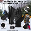 AURUZA Winter Gloves Men Women, Zipper Cycling Gloves Touch Screen,