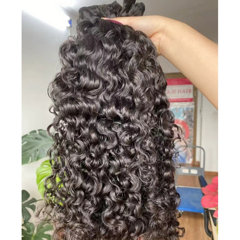 Raw Indian Human Hair Cuticle Aligned Bundle Extensionsstyle: burmese curly,