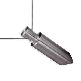 PHOS Design Rope Deflector for Rope Tension System Made of Stainless Steel Solid Material, Matt Polished, Additional Module, Wall Distance 42 mm, Intermediate Support Curtain Rope Over Corner, Curtain