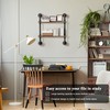 Merapi 24" Industrial Floating Shelves, Pipe Shelves for Wall, 2