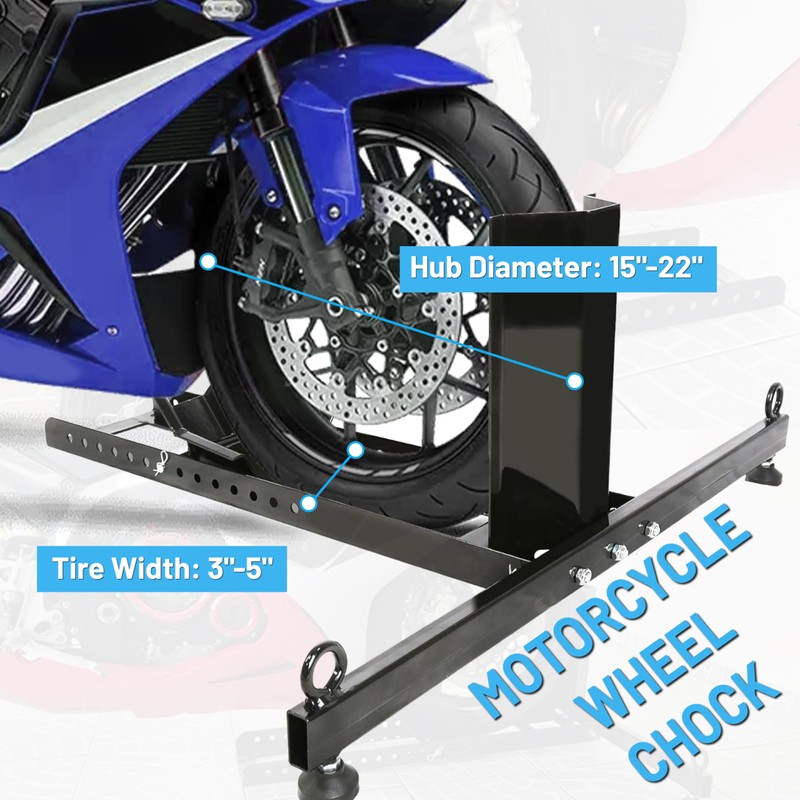 KUAFU Motorcycle Wheel Chock Stand Upright 1800 LBS, Wide Range
