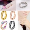 Triple Rings Rolling Stackable Band Rings for Women，rotatable Anti anxiety