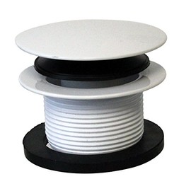 Westbrass D398R-50 1-1/2" NPSM Coarse Thread Mushroom Tip-Toe Bathtub Stopper Bath Drain, 1-Pack, Powder Coat White