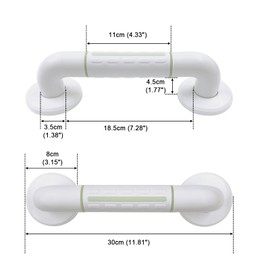 Bathroom Grab Rail Shower Safety Handle with Anti-Slip Grip Support Handles for Elderly Hand Rail for Shower, Bath Grab Handle Non Skid for Bathtub,Toilet,Bathroom, Stairway, White 30cm