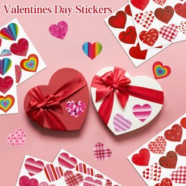 Valentine Stickers 16 Sheets Heart Stickers 192 Pcs Glitter Heart Stickers Valentines Day Stickers Cute Love Stickers Valentine Decorations for Gifts Cards Envelopes Craft Gift Bags Wedding Party