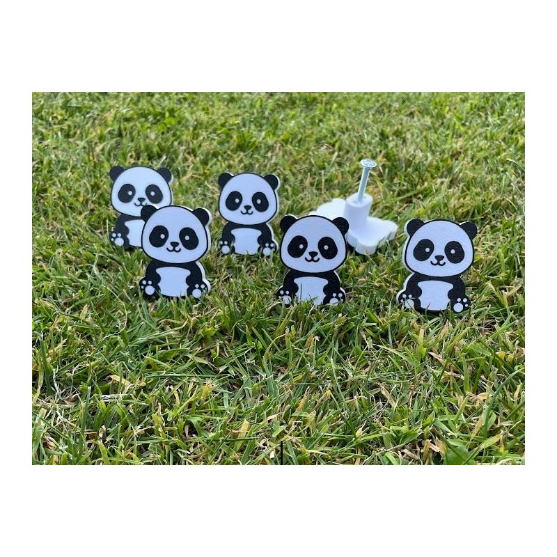(6-Pack) Panda Theme Children's Door knobs - Pull Handles for
