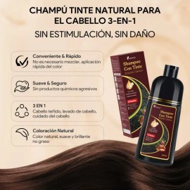 Shampoo Con Aceite De Argán Tinte Cubre Canas-marrón Oscuro                                                                                           