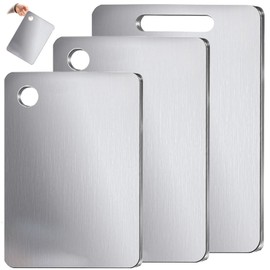 Pure Cut Titanium Cutting Board, 2025 Upgrade Purecut Titanium Cutting Boards for Kitchen Dishwasher Safe, Double-Sided Metal Cutting Board Titanium for Cutting Meats, Fruits & Cheese (S, 9.8" x 6.2")