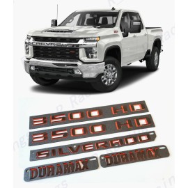 GM Auto Black Red Doors 3500HD Rear Silverado Hood Duramax Emblems 2019-2023 3500 HD