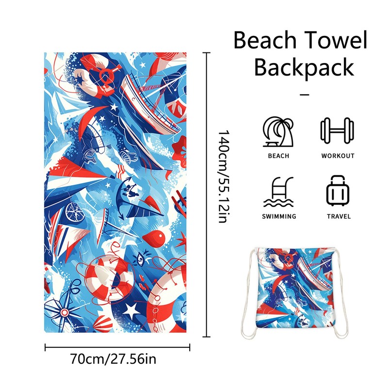 Beach Towel Backpack 2 in 1 Summer Large Lightweight Beach