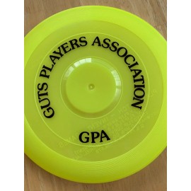 Wham-O GPA Yellow Pro Model Guts Frisbee/Flying Disc Black lettering hot stamp.