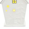 Mr Crimbo Light Up House Christmas Decoration Silver White Ceramic