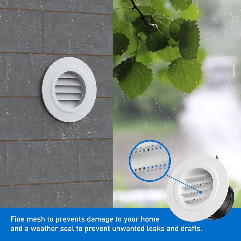 Hon&Guan 75 mm Ventilation Cover, Round Soffit Vents, ABS Ventilation
