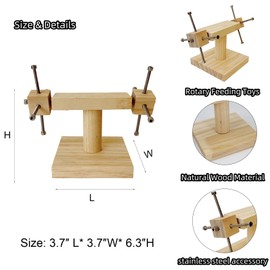 Ornaous Natural Wood Spinning Feeding Toys for Dwarf Hamsters Guinea Pig, Interactive Enrichment Foraging Toys for Small Animals Exercise Gerbils Syrian Hamster Chinchillas Cage Accessories