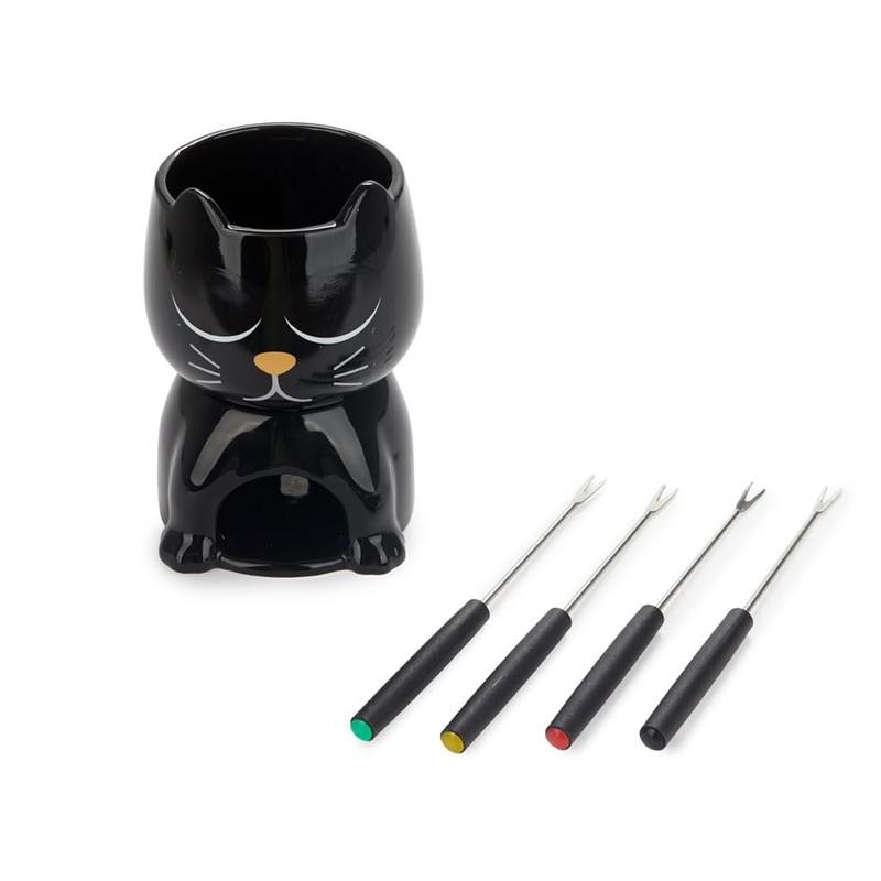 balvi Fondue Wake Cat Colour Black Heat Sensitive, Cat Opens