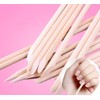 200 Count Nail Art Wood Sticks Wooden Cuticle Remover, Orange
