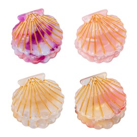 YARIEW 4 Pcs Seashell Hair Claw Clips Small Seashell Hair Clips Shell Hair Clip Mini Claw Clips Shell Claw Clip Beach Party Mermaid Hair Accessories Mermaid Birthday Decoration