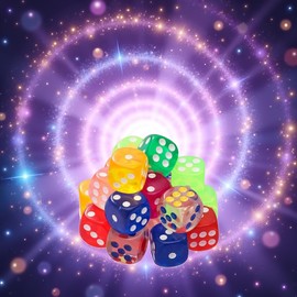 5pcs Professional-Grade Crystal Dice - 25mm Waterproof 6-Sided Precision Gaming Dice with Anti-Slip Numbers, Standard Size for Board Games, RPGs,Casino Nights (Transparent Color Set)