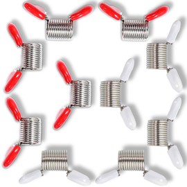 10 Pcs Spring Clamps for Jewelry Making, Bead Stoppers for DIY Bracelets, Necklaces, Mini Clamp Beads with Handles to Prevent Beads from Falling (5 Red and 5 White)