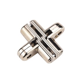 ZJIVQO 180 Degree Concealed Cross Hinges, Zinc Alloy Hidden Hinges, Invisible Cross Door Hinge Kit for Furniture Cabinet (Small)