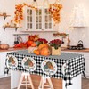 Fall Buffalo Plaid Tablecloth,3pcs Pumpkin Table Cloth Plastic Black White