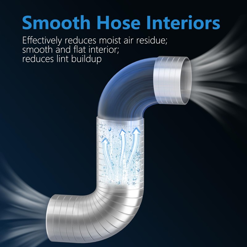 Hon&Guan 4-inch Semi Rigid Dryer Vent Hose, 8 Feet Flexible