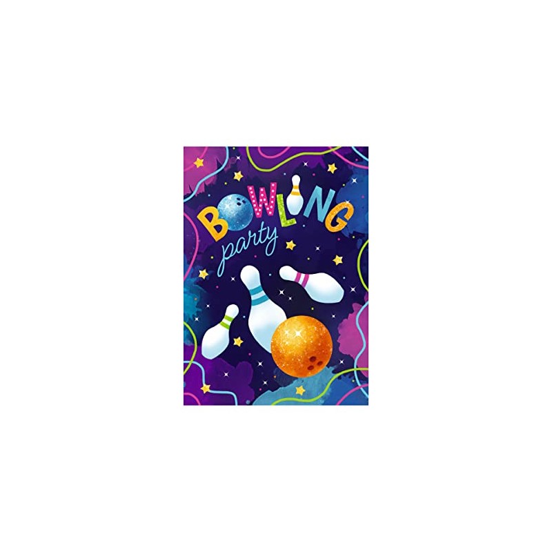 12 Invitation Cards for Children's Birthday Bowling Bowling Party Invitations