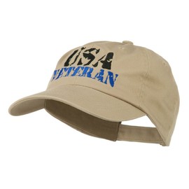 e4Hats.com USA Veteran Camo Embroidered Cap - Khaki OSFM
