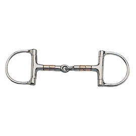 Korsteel Stainless Steel Copper & Steel Rollers Jointed Dee Ring Snaffle Bit, 5"
