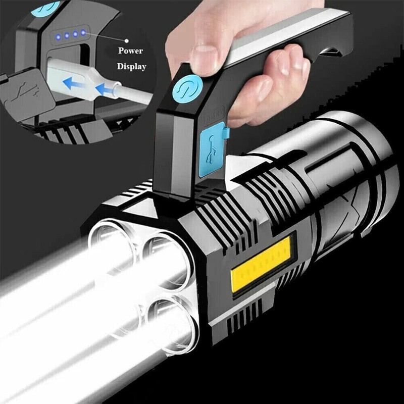 Wrrozz LED Flashlight USB Rechargeable, High Lumens Tactical Light with