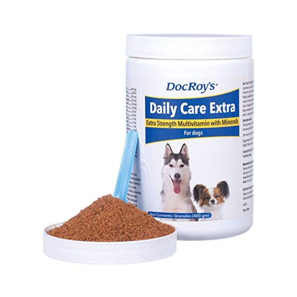 Doc Roy's Daily Care Extra Multivitamin with Minerals for Dogs- Canine Daily Health Supplement - 400 gm Granules