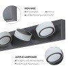 Modern 5-Light LED Vanity Light Fixture 37 Inch Black Aluminum