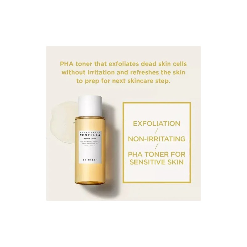 Skin1004 Madagascar Centella Tonico Exfoliante Suave 210ml Piel Sensible
