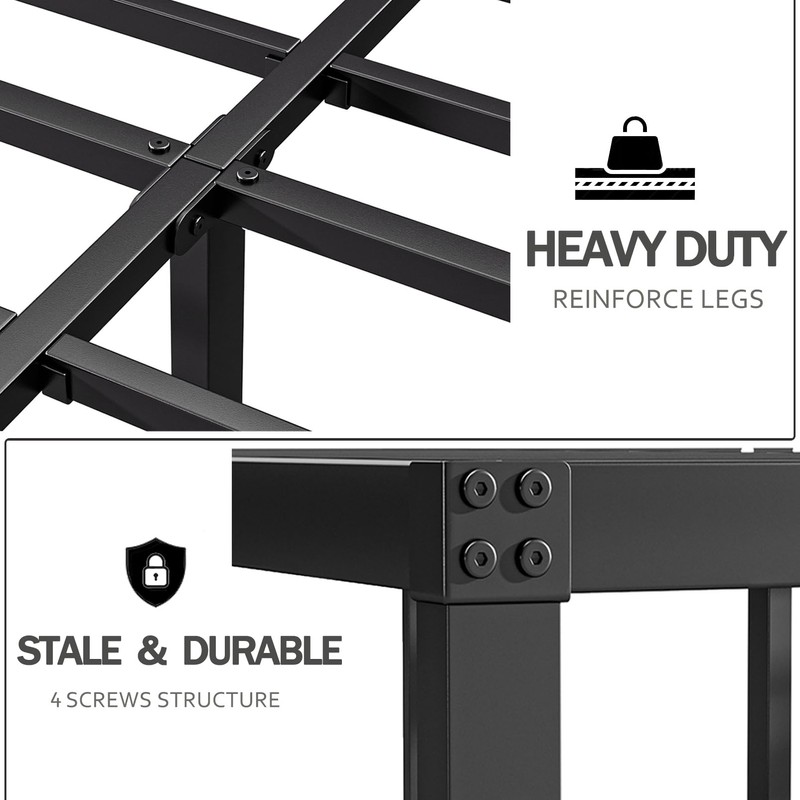 Neslime 12 Inch High Full Size Bed Frame Metal, Platform