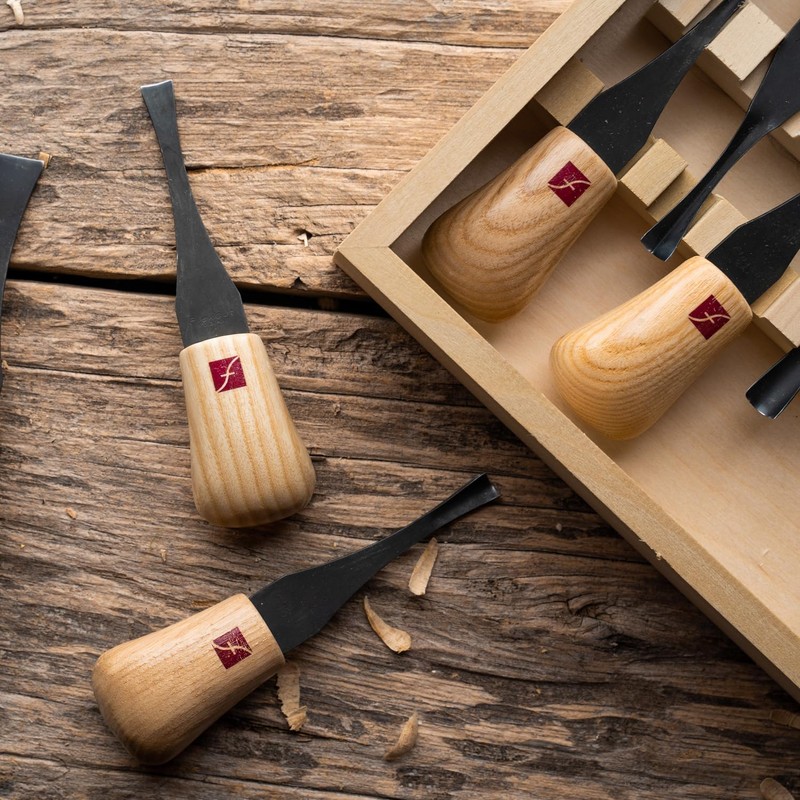 Flexcut Carving Tools Deluxe Palm Gouge Set FR405, Wood Crving