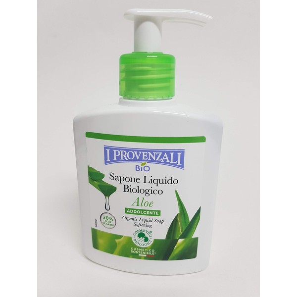 I Provenzali Organic Natural Hand Liquid Soap with 20% Aloe 250 ml 100% Vegan