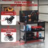 ENJOYWOOD Workbench with Dual Pegboards 3-Tier Adjustable Rolling Work Table