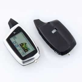 EASYGUARD EM212 2 Way Motorcycle Alarm System with LCD Pager Display Rechargeable Transmitter Built in Shock Sensor & Microwave Sensor Detecting DC12V