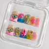 Handmade Press on Nails Short Duck 3D Floral Thick Acrylic