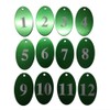 Sourcemall Aluminum Alloy Numbered Tags with Key Ring (Green, 1-50)