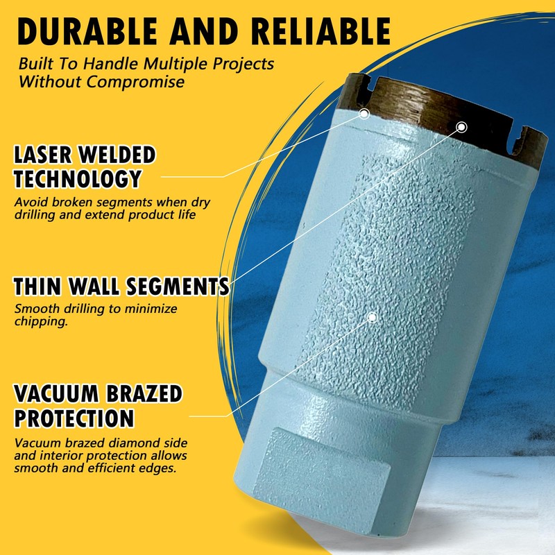 2-1/4" Thin Wall Core Bit for Ceramic, Porcelain, Dekton, and