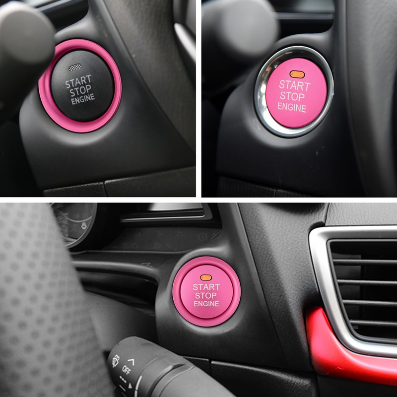 TOMALL Aluminum Engine Start Stop Push Button Cover Trim Compatible