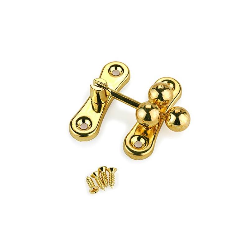 Highpoint Small Box Ball Clasp Brass 1-1/2" x 1-5/8"