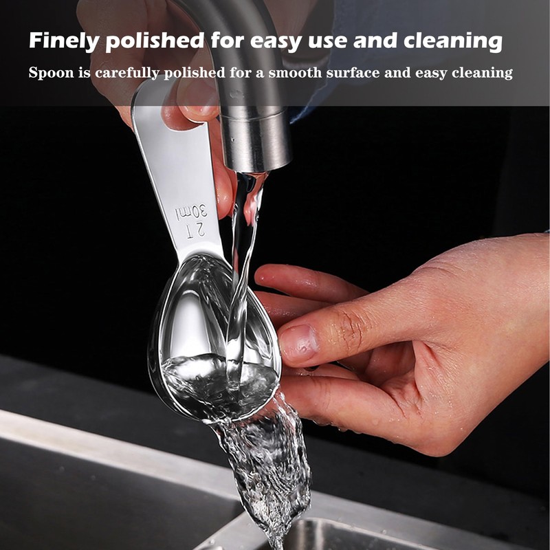 NEOUZA Kaffeeschaufel 3 Stück, Edelstahl 30ml Espressolöffel, Esslöffel Messlöffel für