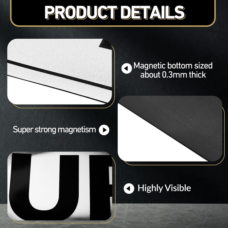 Skyygemm 4 Pcs Security Car Magnetic Signs Reflective Security Heavy