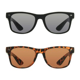 proSPORT Reading Sunglass +1.50 No Line Full Lens Sun Readers Men Women Black Smoke Lens & Tortoise Brown Lens